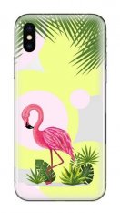 Obal pre iPhone X / iPhone XS | Kryt FUNNY CASE flamingo and flowers