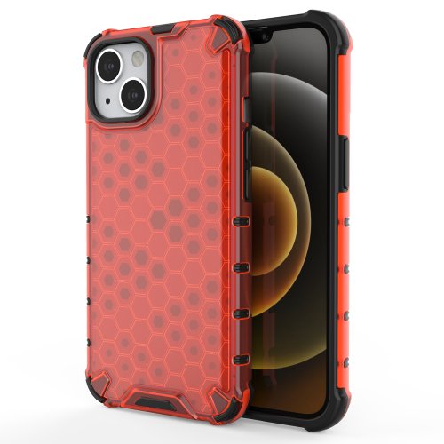 Obal pre iPhone 13 | Kryt Honeycomb Bumper červený