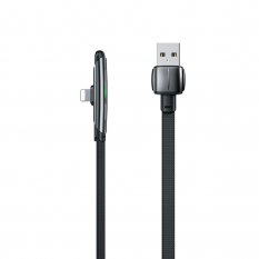 Dátový kábel Apple iPhone Lightning | WK Design Gaming Series Flat Angled Fast Charging  6A 1m Black (WDC-151- Lightning)