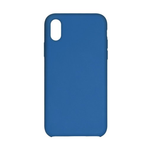 Obal pre iPhone 7 / iPhone 8 | Kryt Forcell Silicone dark blue (s otvorom pre logo)