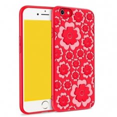 Obal pre iPhone X / iPhone XS | Kryt MSVII Flower Flexible red