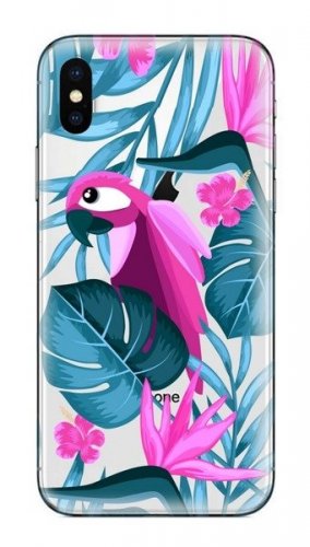 Obal pre iPhone X / iPhone XS | Kryt FUNNY CASE parrot
