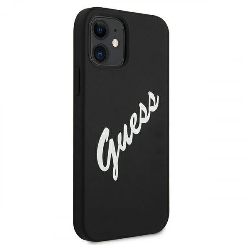 Obal pre iPhone 12 Mini | Kryt Guess Silicone Vintage Green Script GUHCP12SLSVSBW