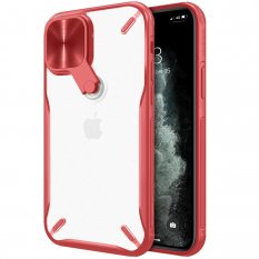 Obal pre iPhone 12 / 12 Pro | Kryt Nillkin Cyclops camera cover and foldable kickstand red