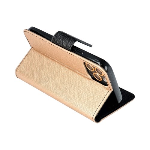 Knižkový obal pre iPhone 12 Pro Max | Kryt Fancy Book zlatý
