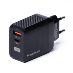 Nabíjačka do siete | Wozinsky s 2 portami ( USB, USB C ) 20 W čierna