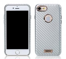 Obal pre iPhone 7 | Kryt REMAX Carbon series silver