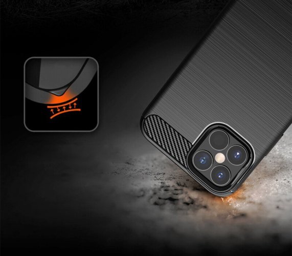 Obal pre iPhone 12 / iPhone 12 Pro | Kryt Carbon čierny