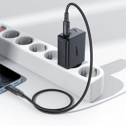 Nabíjačka do siete | Acefast charger GaN USB Type C 50W, PD, QC 3.0, AFC, FCP white (A29 white)