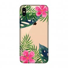 Obal pre iPhone XS Max | Kryt FUNNY CASE leaves and flowers