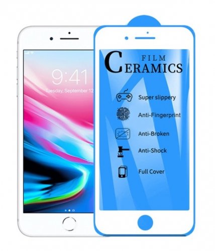 Ochranné tvrdené sklo iPhone 7 / 8 / SE 2020 / SE 2022 | 5D Ceramic biele