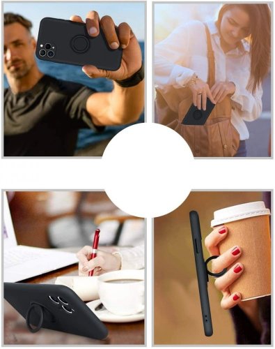 Obal pre iPhone 12 Mini | Kryt Silicone Ring Magnetic čierny