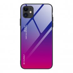 Obal pre iPhone 12 / 12 Pro | Kryt Gradient Glass Durable pink-purple