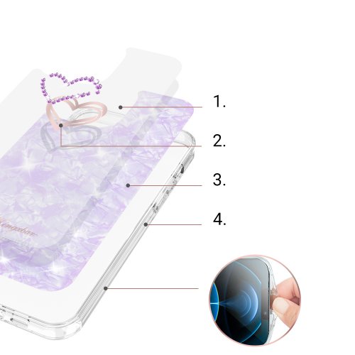 Obal pre iPhone 13 | Kryt Kingxbar Epoxy Series case cover with original Swarovski crystals