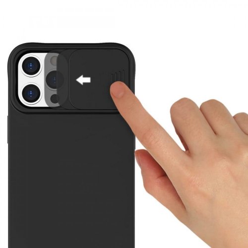 Obal pre iPhone 12 - kryt Nexeri Silicone Camera Cover čierny