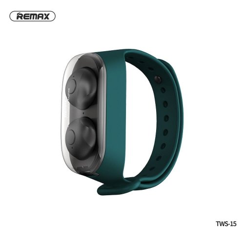 Bezdrôtové slúchadlá - Remax wristband-15 green