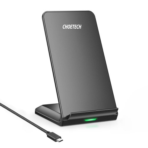 Bezdrôtová nabíjačka - Choetech Qi wireless charger 10W phone stand + USB cable - micro USB black (T524-S)