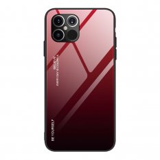Obal pre iPhone 12 Pro Max | Kryt Gradient Glass Durable black-red